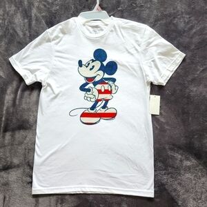 New classic Disney Mickey Mouse patriotic American short sleeve top 100% cotton